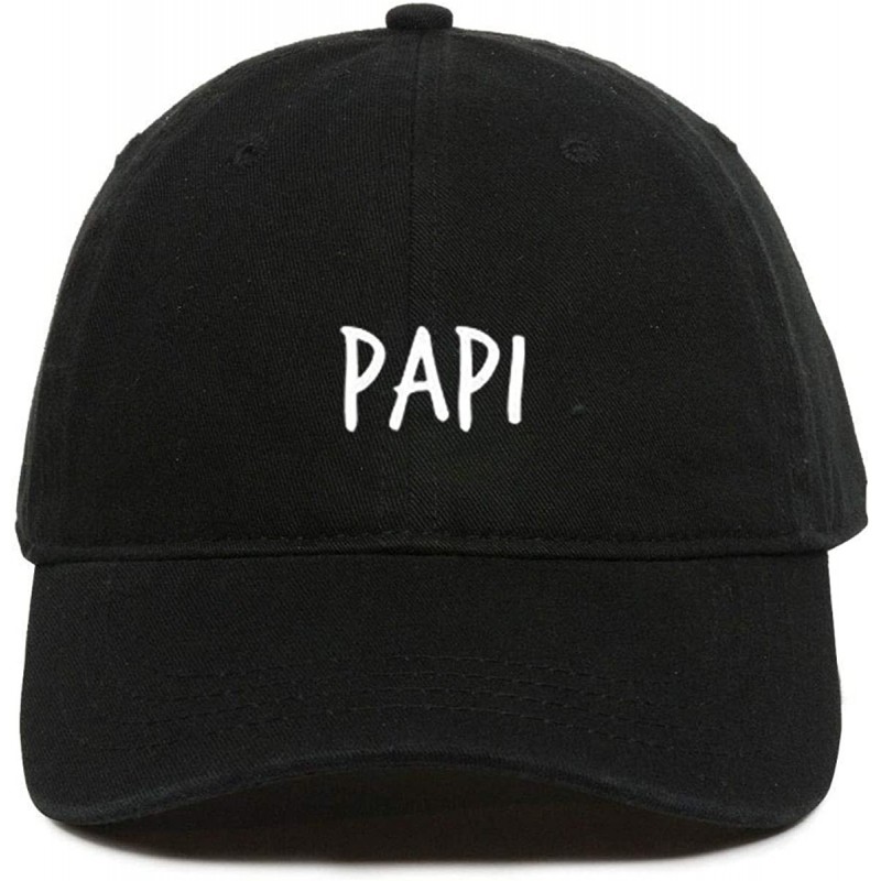 Baseball Caps Papi Daddy Baseball Cap- Embroidered Dad Hat- Unstructured Six Panel- Adjustable Strap (Multiple Colors) - Blac...