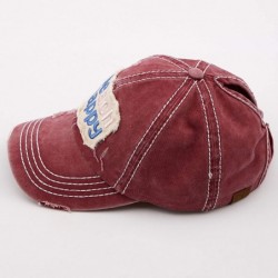Baseball Caps Exclusives Hatsandscarf Washed Distressed Cotton Denim Ponytail Hat Adjustable Baseball Cap (BT-761) - C618RGTR...