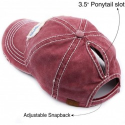 Baseball Caps Exclusives Hatsandscarf Washed Distressed Cotton Denim Ponytail Hat Adjustable Baseball Cap (BT-761) - C618RGTR...