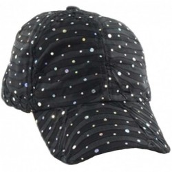 Baseball Caps Rhinestone Glitter Sequin Baseball Cap Hat Adjustable - Black - C611WG9RIH3 $21.79