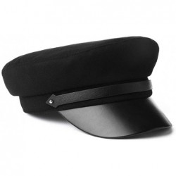 Newsboy Caps 2019 New Womens Visor Beret Newsboy Hat Cap for Ladies Merino Wool - 99082_black - CW18K54NORZ $32.14