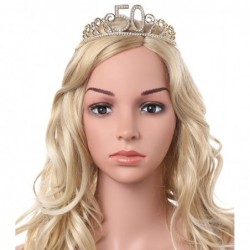 Headbands Birthday Rhinestone Princess Silver 21st - Gold-50th - C118CYLXD8L $17.43
