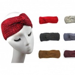Headbands Winter Ear Warmer Headwrap Crochet Knit Hairband(n122) - Wine Red - CC120CA3MY9 $32.37