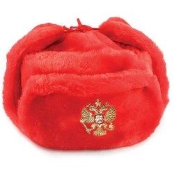 Skullies & Beanies Russian Hat with Ear Flaps Red Hat (L) - CI11B7HHB8L $38.63