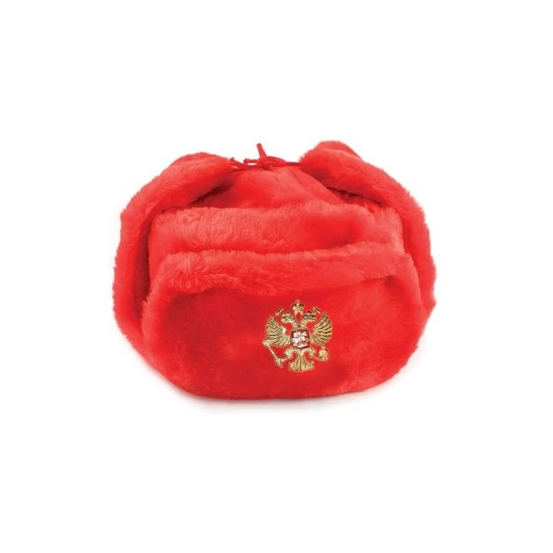 Skullies & Beanies Russian Hat with Ear Flaps Red Hat (L) - CI11B7HHB8L $29.36