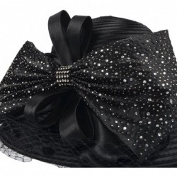 Bucket Hats Women Kentucky Derby Church Dress Cloche Hat Fascinator Floral Tea Party Wedding Bucket Hat S052 - Sd706-black - ...