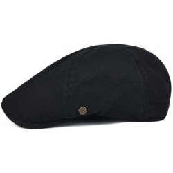 Newsboy Caps Cotton Flat Cap Cabbie Hat Gatsby Ivy Cap Irish Hunting Hat Newsboy - Black - CC12OD34Z2Q $26.81