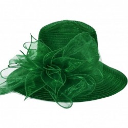 Sun Hats Kentucky Derby Dress Church Cloche Hat Sweet Cute Floral Bucket Hat - Leaf-green - C918NGZS8NE $31.31