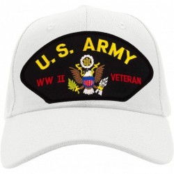 Baseball Caps US Army - World War II Veteran Hat/Ballcap Adjustable One Size Fits Most - White - C218NG0DECZ $44.60