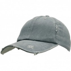Baseball Caps Ponytail Baseball Cap High Bun Ponycap Adjustable Mesh Trucker Hats - 002 (Distressed Washed Cotton) - Grey - C...