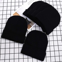 Skullies & Beanies Winter Beanie Cap Warm Knit Cuff Skull Beanie Caps for Men or Women - Black - CR18AOU4NQC $13.79