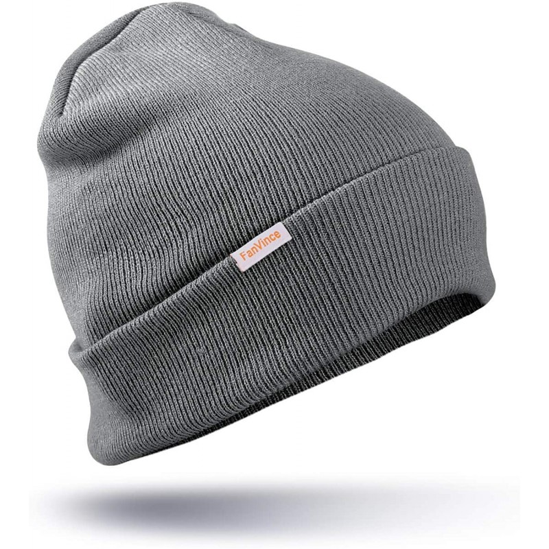 Skullies & Beanies Beanie for Men and Women Thermal Acrylic Knit Winter Hats Warm Mens Gifts - Dark Gray - C918WL60QKD $13.40