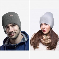 Skullies & Beanies Beanie for Men and Women Thermal Acrylic Knit Winter Hats Warm Mens Gifts - Dark Gray - C918WL60QKD $13.40