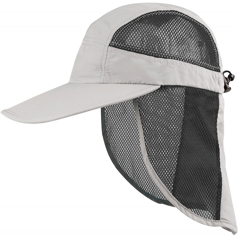 Baseball Caps Outdoor UV Cap with Mesh Flap and Sides - Light Grey - C711LV4H4A9 $20.74