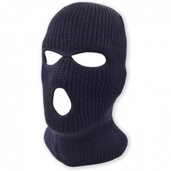 Balaclavas 3 Hole Beanie Face Mask Ski - Warm Double Thermal Knitted - Men and Women - Navy - CO18KNL92M4 $22.61