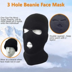 Balaclavas 3 Hole Beanie Face Mask Ski - Warm Double Thermal Knitted - Men and Women - Navy - CO18KNL92M4 $14.57