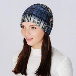 Skullies & Beanies Winter Sleeping Beanie Knit Hats-Women Warm Soft Cotton Headwear Caps for Cancer Chemo - Blue - C5192KT8OI...