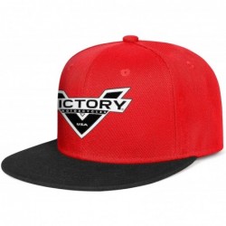 Baseball Caps Baseball Hats Victory-Motorcycle- All Cotton Snapback Flatbrim Hip Hop Cap - Red-100 - C118ULE8Z7I $31.65