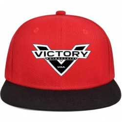 Baseball Caps Baseball Hats Victory-Motorcycle- All Cotton Snapback Flatbrim Hip Hop Cap - Red-100 - C118ULE8Z7I $24.48