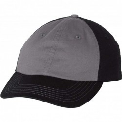 Baseball Caps Bio-Washed Unstructured Cotton Adjustable Low Profile Strapback Cap - Charcoal/Black - CQ1972UYGS0 $21.01