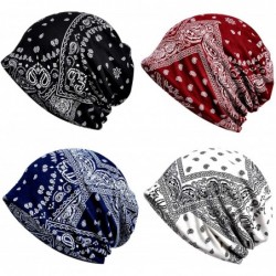 Skullies & Beanies Cotton Fashion Beanies Chemo Caps Cancer Headwear Skull Cap Knitted hat Scarf for Women - 4pack - CG18XXK9...