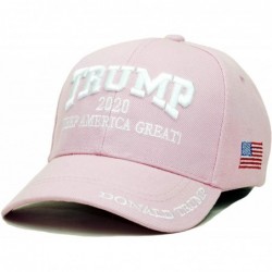 Baseball Caps Trump 2020 Keep America Great Embroidery Campaign Hat USA Baseball Cap - Pink - CO18EIAT439 $24.04