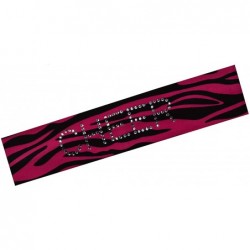 Headbands Cheer Rhinestone Cotton Stretch Headband - Pink Zebra - CT11L60D075 $18.64