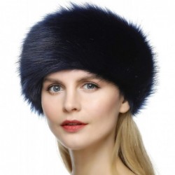 Cold Weather Headbands Womens Faux Fur Headband Winter Earwarmer Earmuff Hat Ski - Navy Blue - CH12K3NDNTZ $19.14
