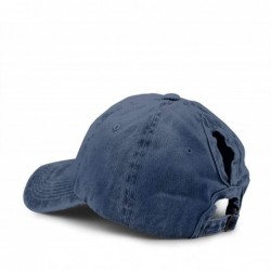 Baseball Caps Mama Bear Denim Hat Adjustable Female Stretch Baseball Hats - Ponytail Navy - CG18T4S0ZXU $19.06