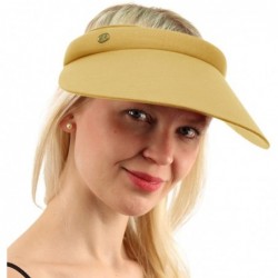 Sun Hats UPF UV Sun Protection Wide 100% Cotton Brim Clip Visor Beach Golf Cap Hat XS - Khaki - CB182KNH27S $24.10