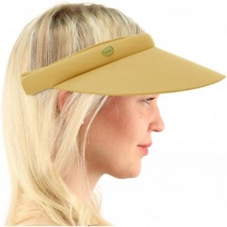 Sun Hats UPF UV Sun Protection Wide 100% Cotton Brim Clip Visor Beach Golf Cap Hat XS - Khaki - CB182KNH27S $15.26