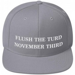Baseball Caps Flush The Turd November Third Hat (Embroidered Wool Blend Cap) Anti Donald Trump - Silver - CJ18XWWRUKO $50.51