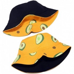 Bucket Hats Banana Print Bucket Hat Fruit Pattern Fisherman Hats Summer Reversible Packable Cap - Avocado Yellow - CQ194907ZU...