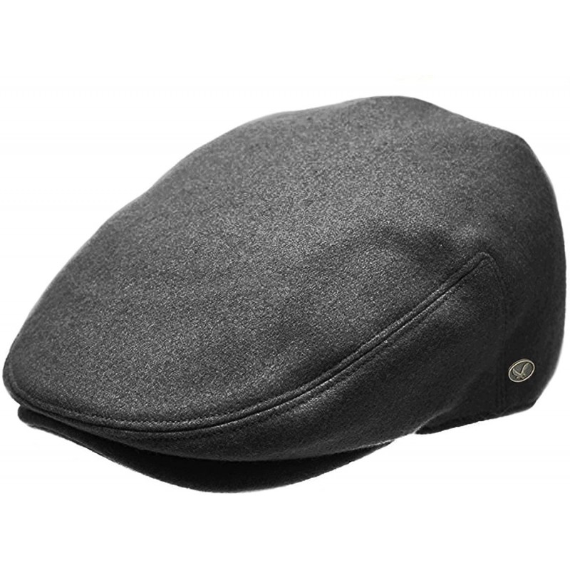 Newsboy Caps Men's Herringbone Wool Tweed Newsboy Ivy Cabbie Driving Hat - Charcoal - CS18783CLK9 $22.97