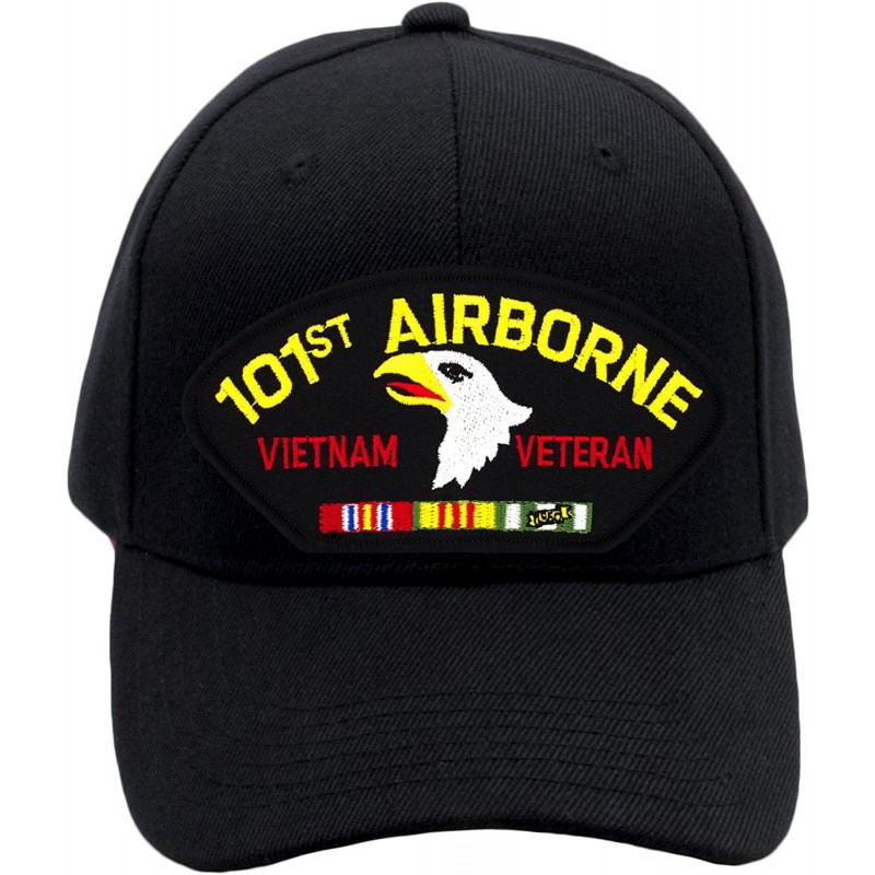Baseball Caps 101st Airborne Division - Vietnam Veteran Hat/Ballcap Adjustable One Size Fits Most - Black - CE189YLO98N $32.72