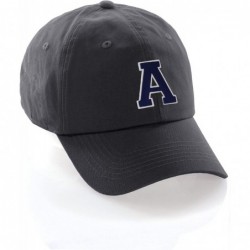 Baseball Caps Custom Hat A to Z Initial Letters Classic Baseball Cap- Charcoal Hat White Navy - Letter a - C618ESART5K $18.00