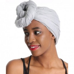 Headbands Solid Color Head Wrap & Scarf - Stretch Jersey Knit Hair Wrap- Long Turbans - Heather Grey - CB18QO9REGT $21.16