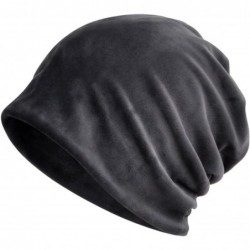 Skullies & Beanies Women's Multifunction Pure Velvet Pattern Hat Skull Cap Scarf - Grey - CI188C9O9S6 $26.11