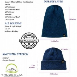 Skullies & Beanies Unisex New Zealand Made Luxury Merino Wool Lined Beanie One Size Blue - Blue - CS18NAI5XRI $44.57
