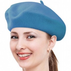 Berets Ladies Solid Colored French Wool Beret Women's Classic Beret Hat for Casual Use - 1 Piece (Navy) - C511HXOSUV9 $19.54