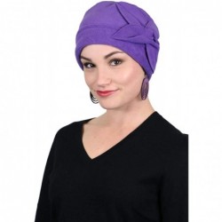 Skullies & Beanies Womens Hat Fleece Beanie Cloche Cancer Headwear Chemo Ladies Winter Head Coverings Butterfly - Purple - CI...