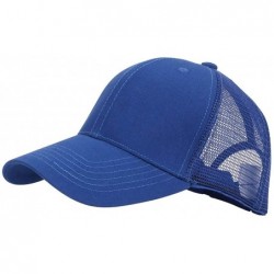 Baseball Caps Classic Mesh Hat Women Men for Outdoor Sports Baseball Cap Adjustable Velcro - Blue - C518WC975NW $22.96