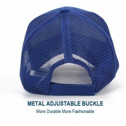 Baseball Caps Classic Mesh Hat Women Men for Outdoor Sports Baseball Cap Adjustable Velcro - Blue - C518WC975NW $14.61