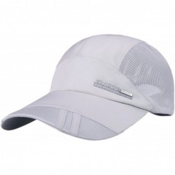 Bucket Hats Unisex Mesh Brim Tennis Cap Outside Sunscreen Quick Dry Adjustable Baseball Hat - C-light Gray - CH17YZM3YQH $26.60