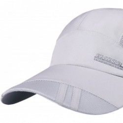 Bucket Hats Unisex Mesh Brim Tennis Cap Outside Sunscreen Quick Dry Adjustable Baseball Hat - C-light Gray - CH17YZM3YQH $18.55