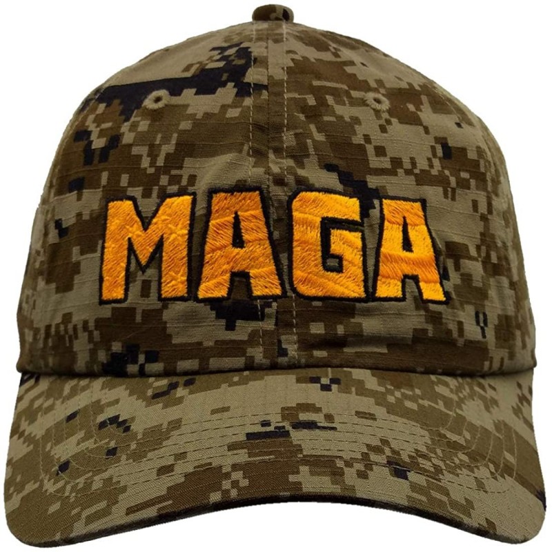 Baseball Caps MAGA Hat - Trump Cap - Digital Green Camo With Neon Orange Maga - C5198TEZ6KS $26.64