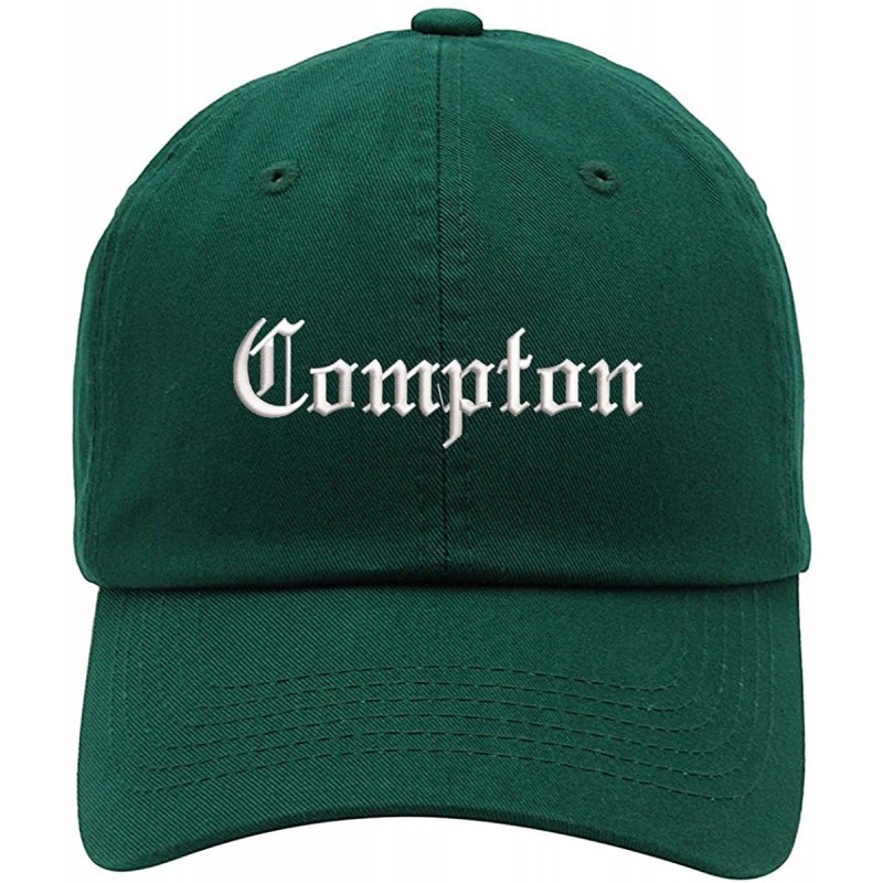 Baseball Caps Compton Text Embroidered Low Profile Soft Crown Unisex Baseball Dad Hat - Vc300_forestgreen - CI18S92Y28I $21.30
