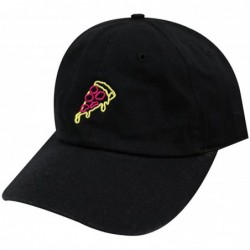Baseball Caps Pepperoni Pizza Cotton Baseball Dad Caps - Neon Sign Black - CE185DQ772Z $27.24