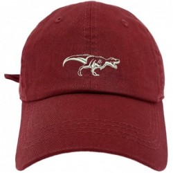 Baseball Caps T-rex Outline Style Dad Hat Washed Cotton Polo Baseball Cap - Burgundy - CK18CAK7U3N $16.06