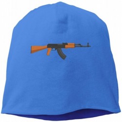 Skullies & Beanies Man Skull Cap Beanie Gun AK-47 Headwear Knit Hat Warm Hip-hop Hat - Blue - CR18KR09N29 $27.54